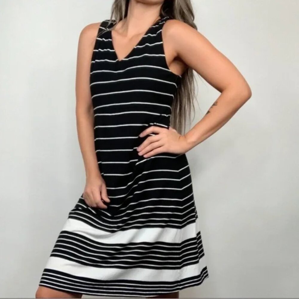 Athleta Santorini Striped V Neck Dress